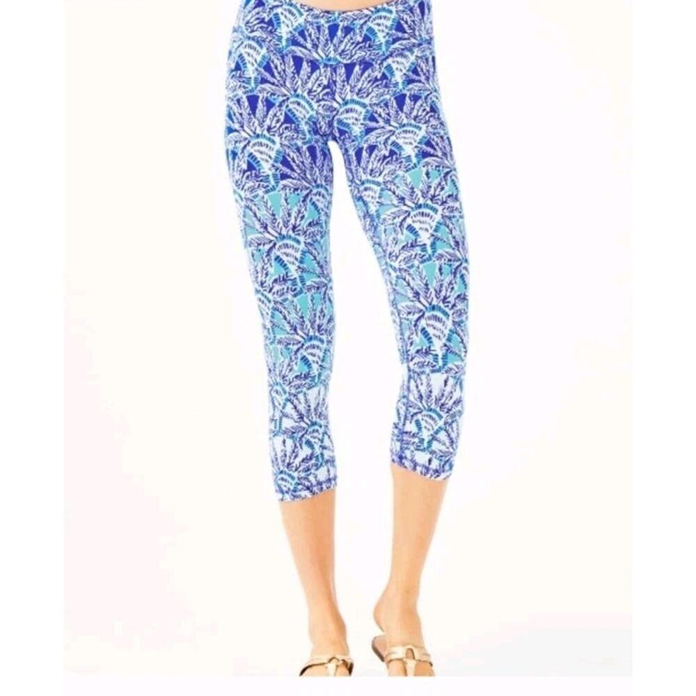 Lilly Pulitzer UPF 50+ Weekender Whisper Blue One Of a Kind Crop Leggings Sz XX